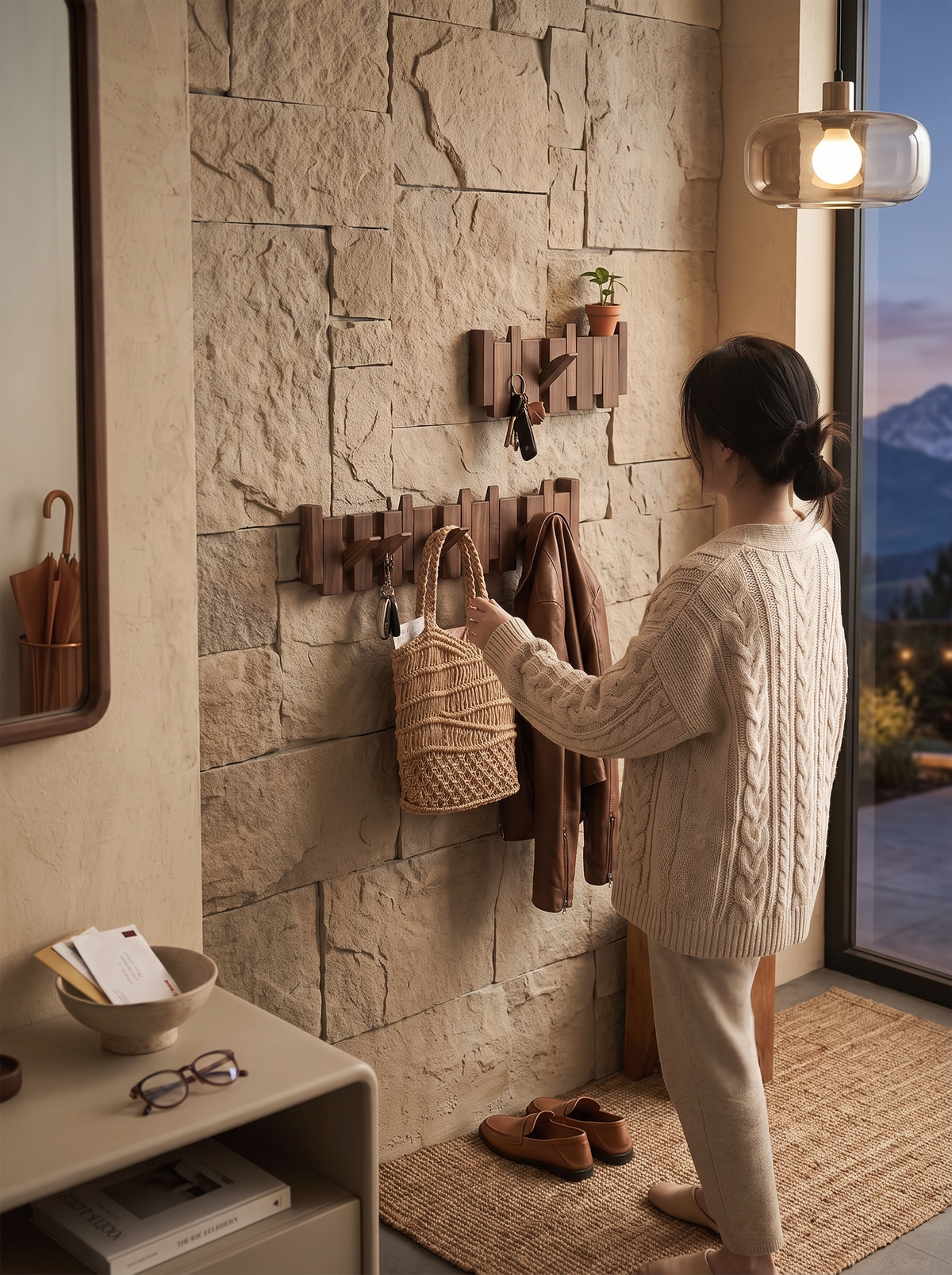 Foldable Piano Key Wooden Wall Hooks Inspired by Piano Keys